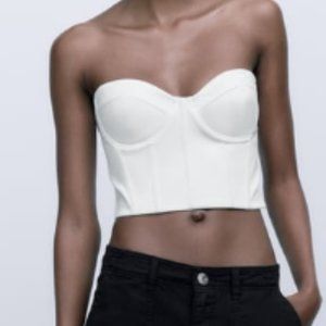 ZARA POPLIN CORSET TOP
